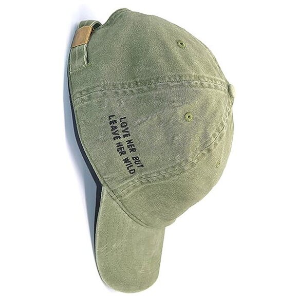 Hat, Embroidered Brushed Cotton Women’s Baseball Hat Unisex Fit, Heart Green - Picture 2 of 5